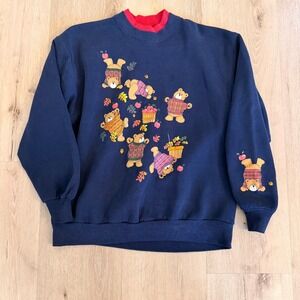 Deadstock Vintage Gopher Sport Teddy Bear Sweatshirt Mock Neck USA Made L